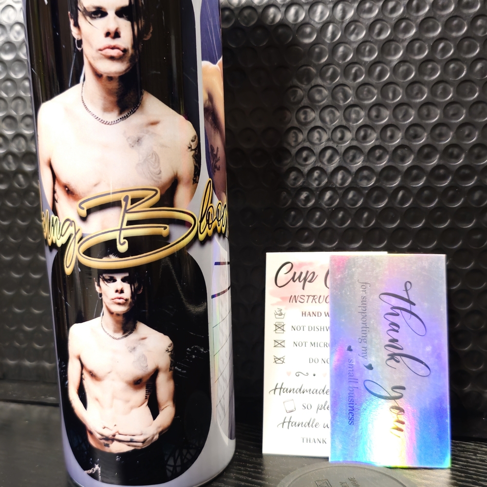 Custom Black Tumbler with Graphic Design